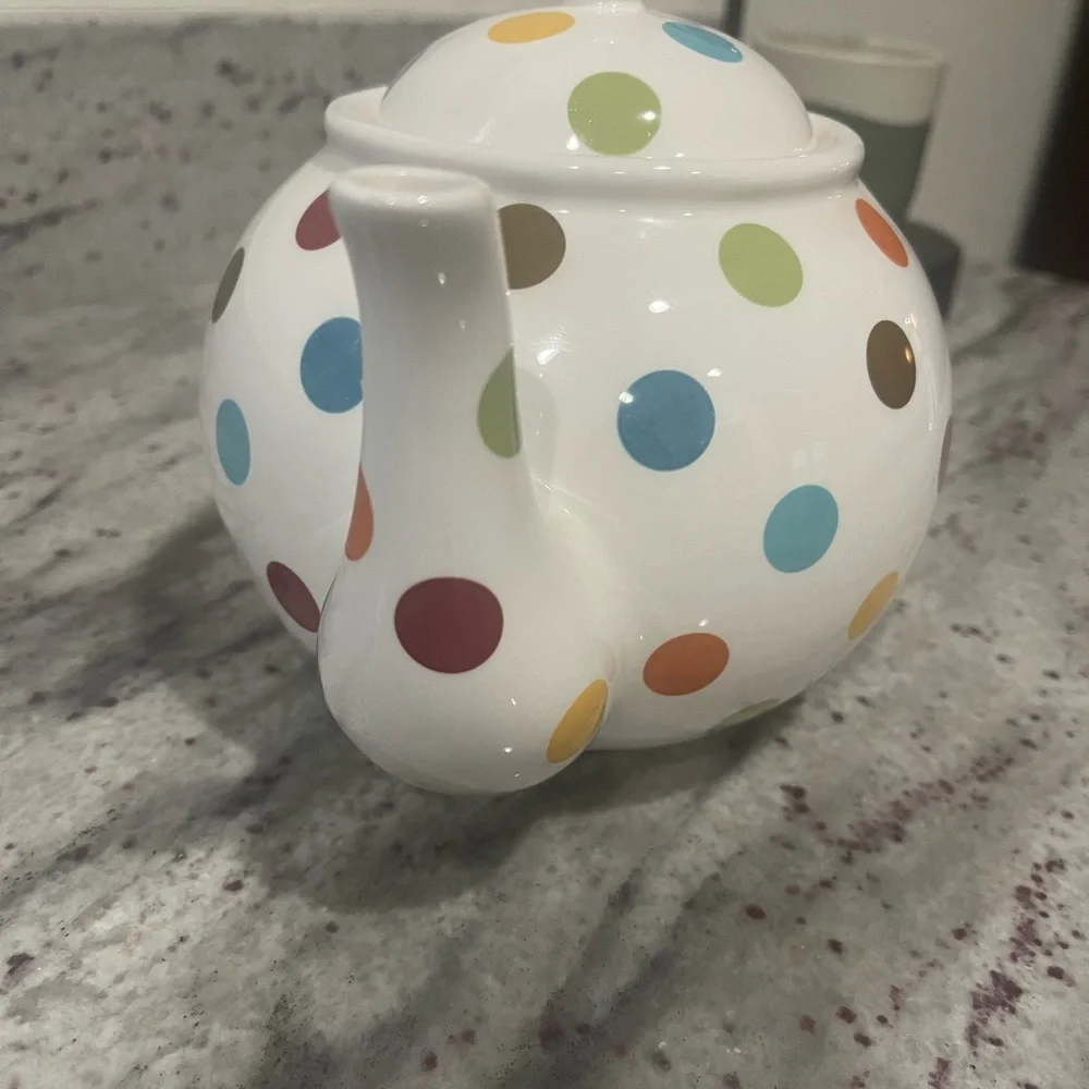 Pier 1 Colorful Polka Dot Teapot